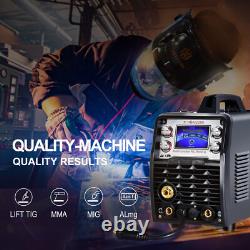 MIG Welder&Tig Gun 200A Gas/Gasless 110/220V Lift TIG/Stick IGBT Welding Machine