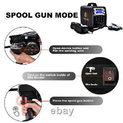 MIG Welder&Tig Gun 200A Gas/Gasless 110/220V Lift TIG/Stick IGBT Welding Machine