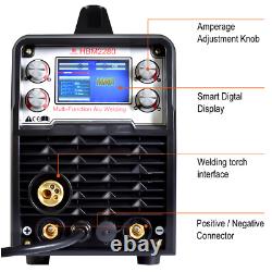 MIG Welder&Tig Gun 200A Gas/Gasless 110/220V Lift TIG/Stick IGBT Welding Machine