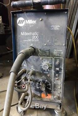 Miller MILLERMATIC 200 MIG WELDER, With HEAVY DUTY GUN, CART, REGULATOR