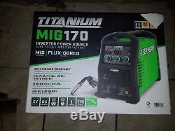 Titanium Mig 170 inverter power source wire feeder gun package welder mig/flux