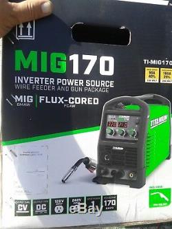 Titanium Mig 170 inverter power source wire feeder gun package welder mig/flux