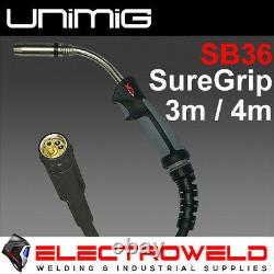 UNIMIG SB36 MIG WELDER TORCH GUN for ALUMINIUM WELDING BINZEL TIP, LINER, NECK