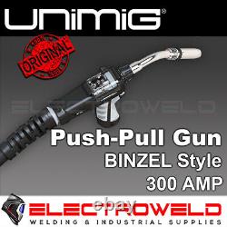 UNIMIG Water Cooled Push Pull MIG Welding Torch, 8m Binzel Style 300A Welder Gun