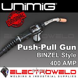 UNIMIG Water Cooled Push Pull MIG Welding Torch, 8m Binzel Style 400A Welder Gun