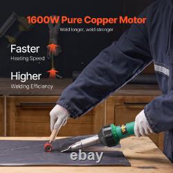 VEVOR Hot Air Plastic Welder 1600W PVC TPO Vinyl Heat Gun Torch & 17 Accessories