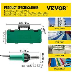 VEVOR Roofing Welder PVC Welding Gun 16 pcs 1600W 120V Welding Tool Kit with Case