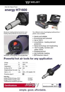 Weldy Professional 1600W Hot Blast Torch Overlap Air Welding Gun Welder Pistol